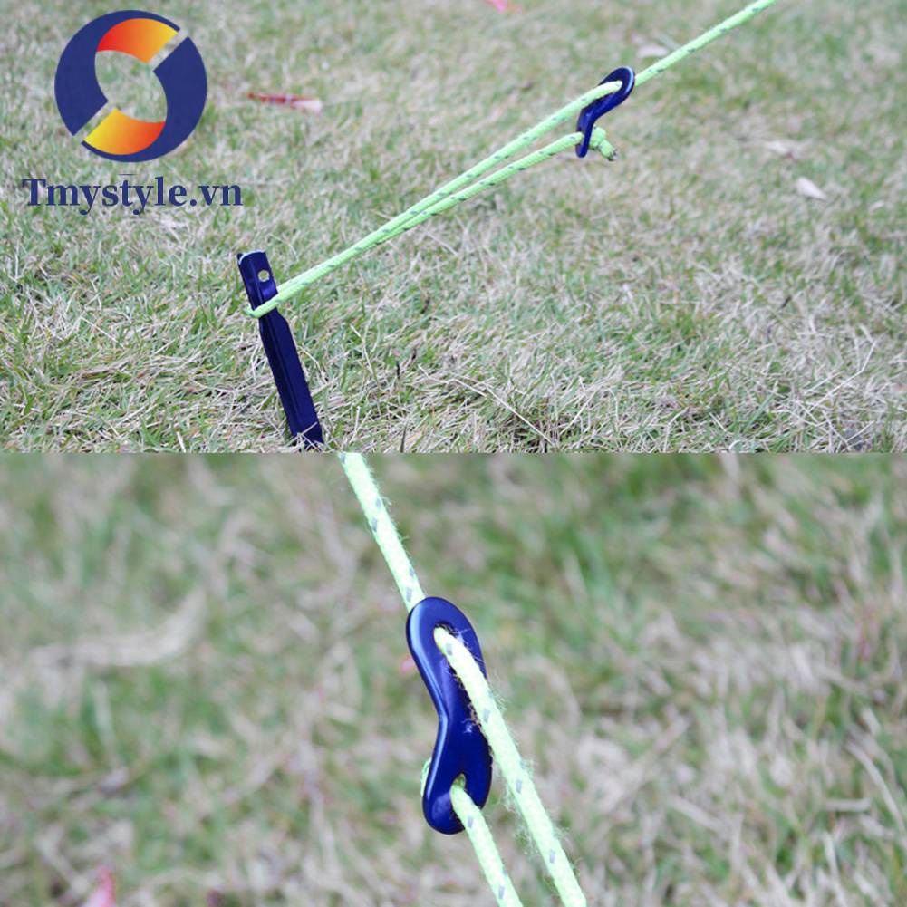 Bộ 5 Móc Khóa Dây Lều Cắm Trại Chống Trượt Bằng Hợp Kim Nhôm