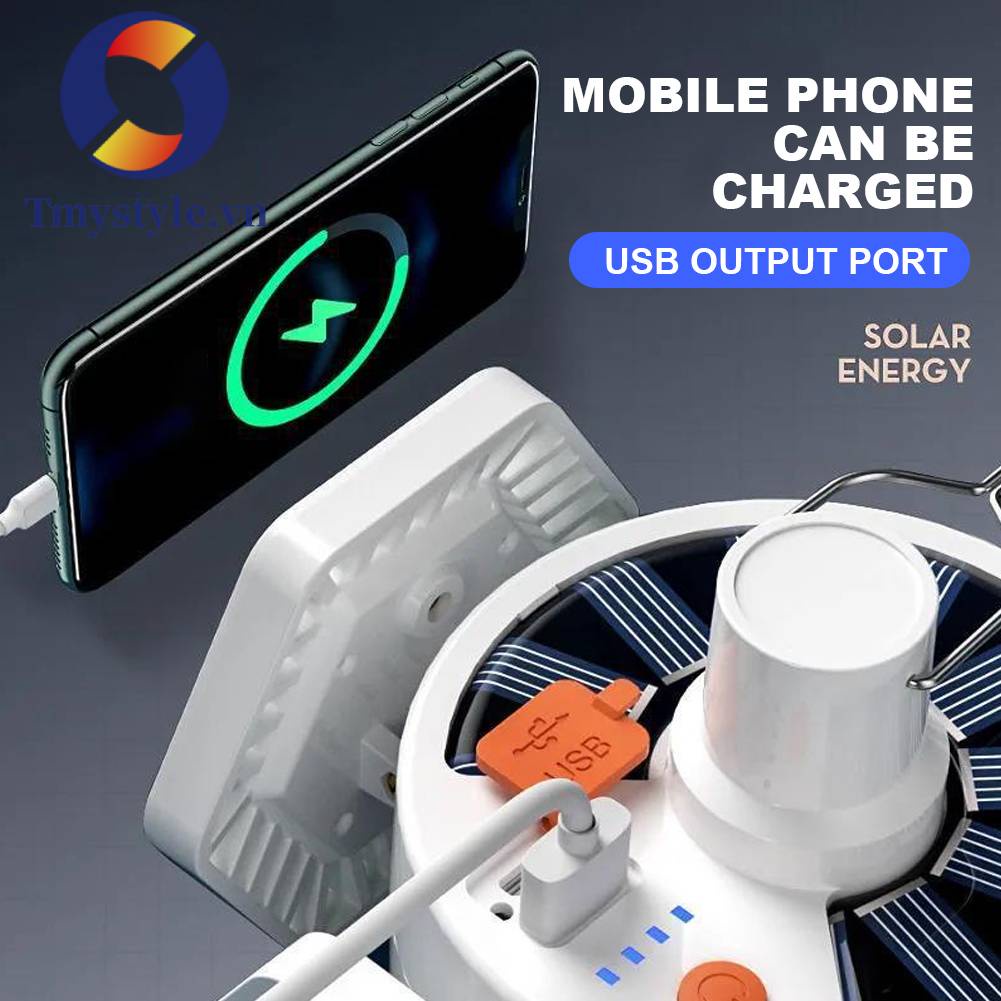 Đèn Cắm Trại Năng Lượng Mặt Trời Chống Thấm Nước 85W Gấp Gọn Tiện Lợi