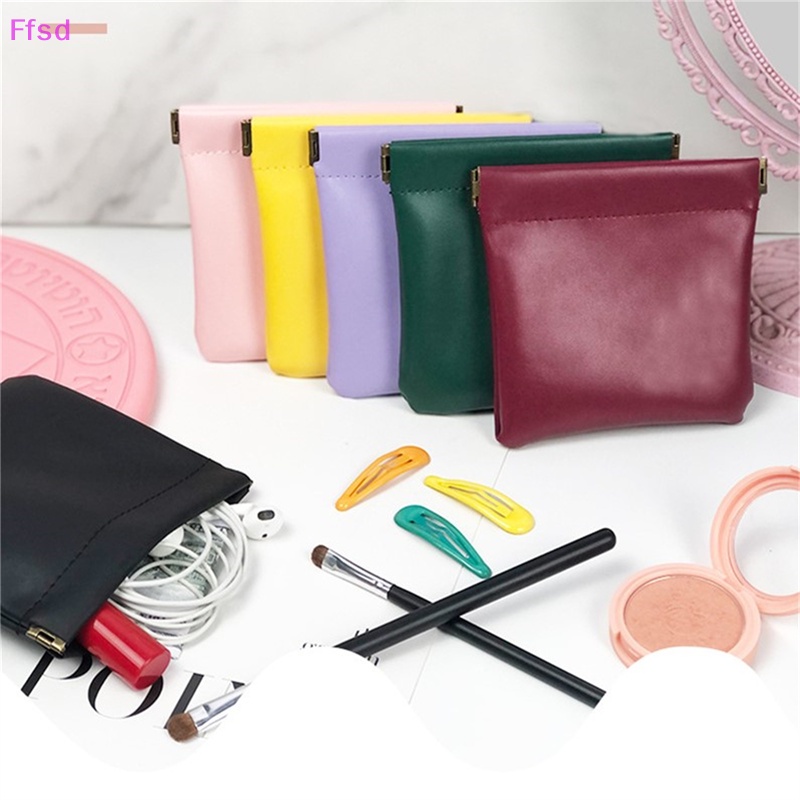 Túi Đựng Tai Nghe / Tiền Xu / Mỹ Phẩm Mini Bằng Da PU Nhỏ Gọn Dành Cho Nam Và Nữ