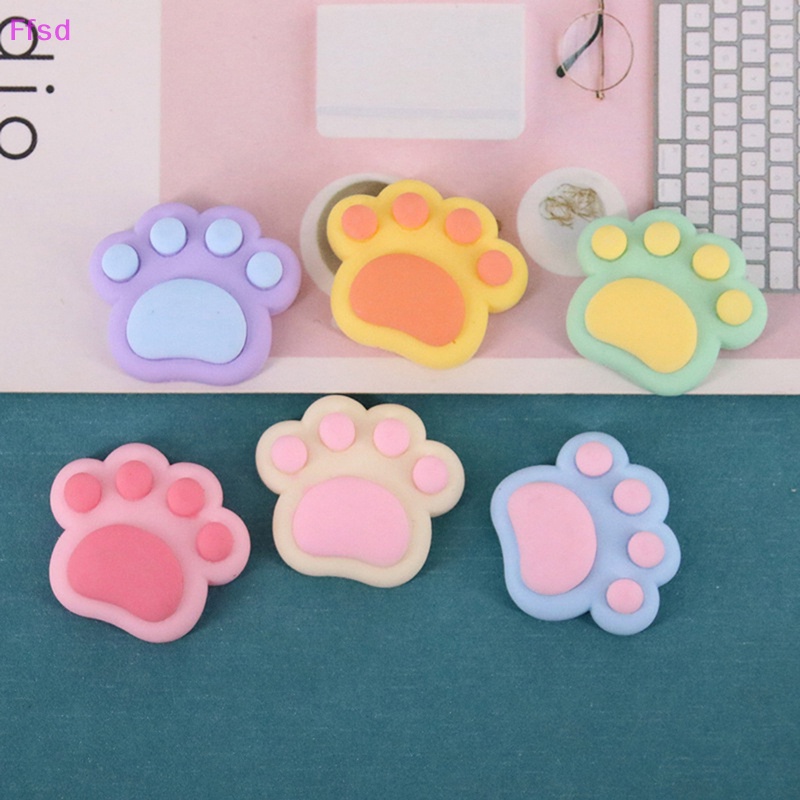 {Ffsd} Set 10 Phụ Kiện Trang Trí Điện Thoại / Sổ Tay Hình Dấu Chân Gấu Nhiều Màu Sắc DIY