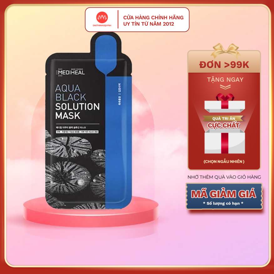 Mặt Nạ Than Hoạt Tính Sạch Nhờn, Giảm Mụn Đầu Đen Mediheal Aqua Black Solution Mask 23ml