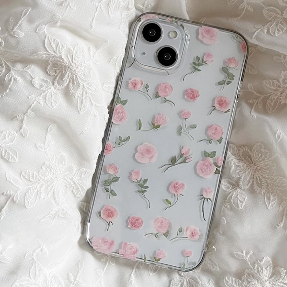 Ốp Điện Thoại TPU Mềm Chống Rơi Chống Dấu Vân Tay In Hình Hoa Hồng Cổ Điển Cho IPhone 14 13 12 11 Pro Max X XR 8 7 Plus