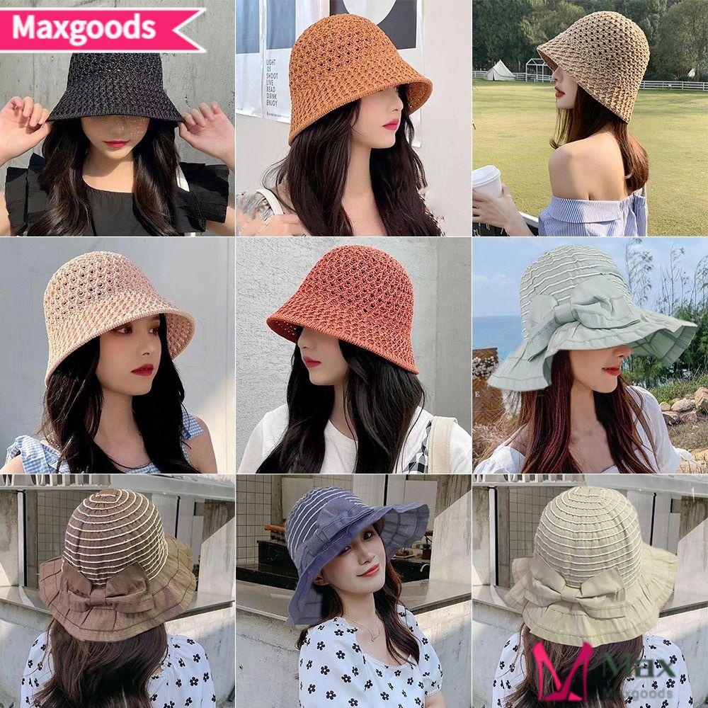 MAXG Mũ Bucket Chống Nắng Thoáng Khí Màu Sắc Tinh Khiết Thời Trang Unisex