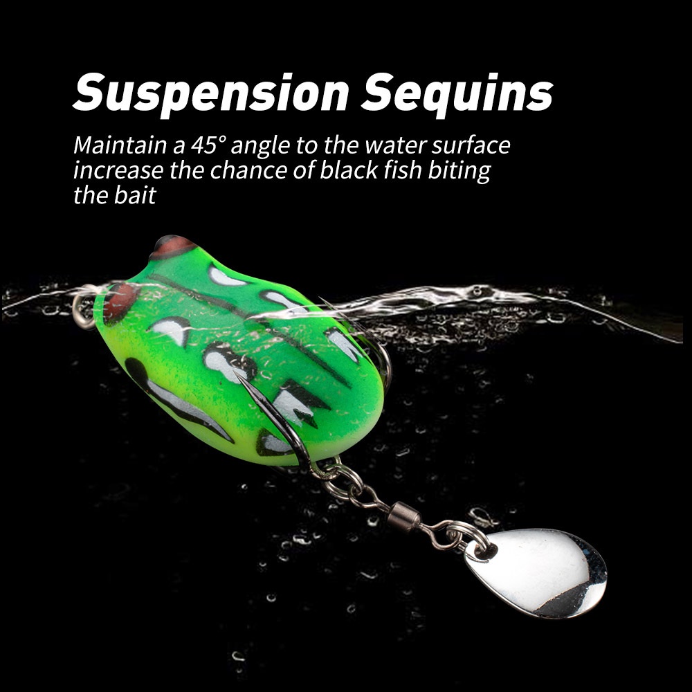 Mồi Câu Cá Giả Hình Con Ếch Bằng Cao Su Mềm 35mm / 5.8g