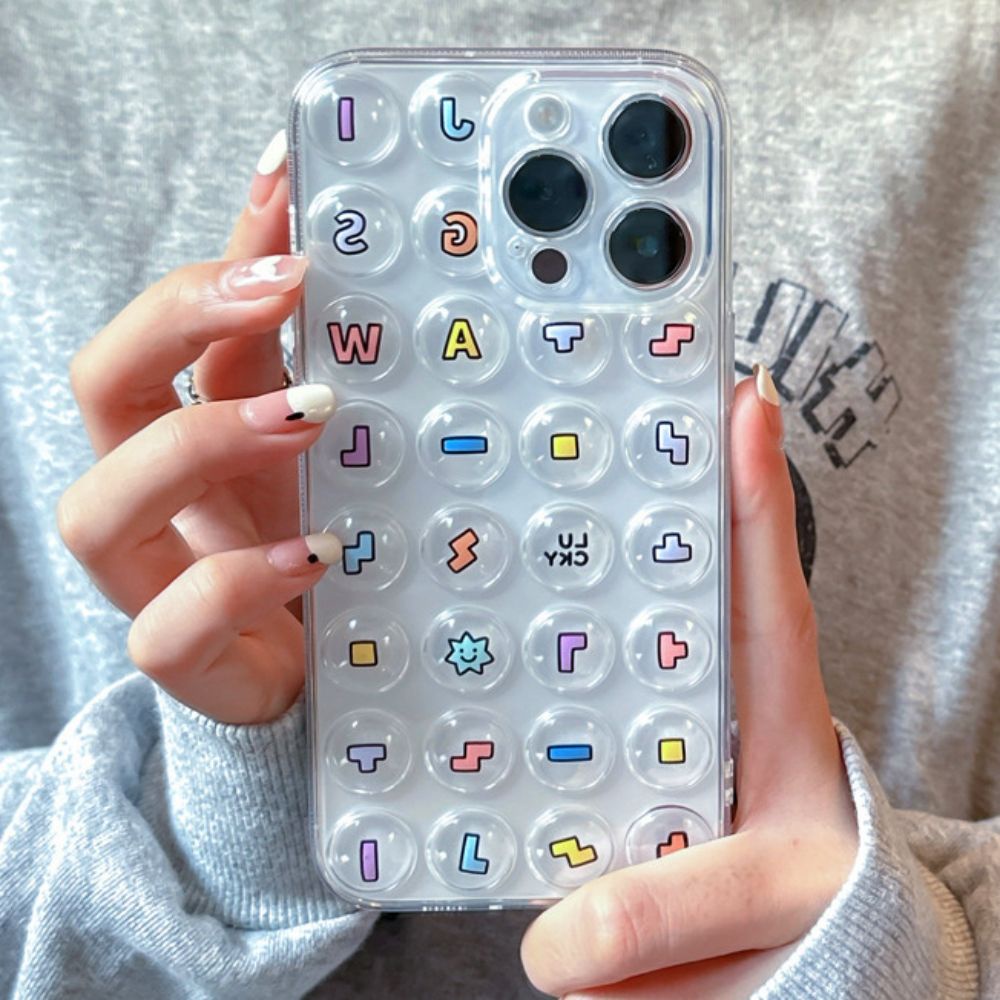 Ốp Điện Thoại TPU Mềm Trong Suốt Giảm Căng Thẳng In Hình Tetris 3D Cho IPhone 14 13 12 11 Pro Max X XR 8 7 Plus