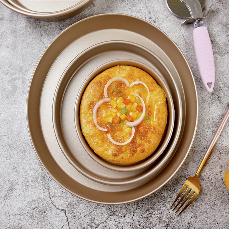 Khuôn Nướng Bánh pizza Chống Dính Hình Tròn Dày Dặn 6 / 7 / 8 / 9 / 10 inch