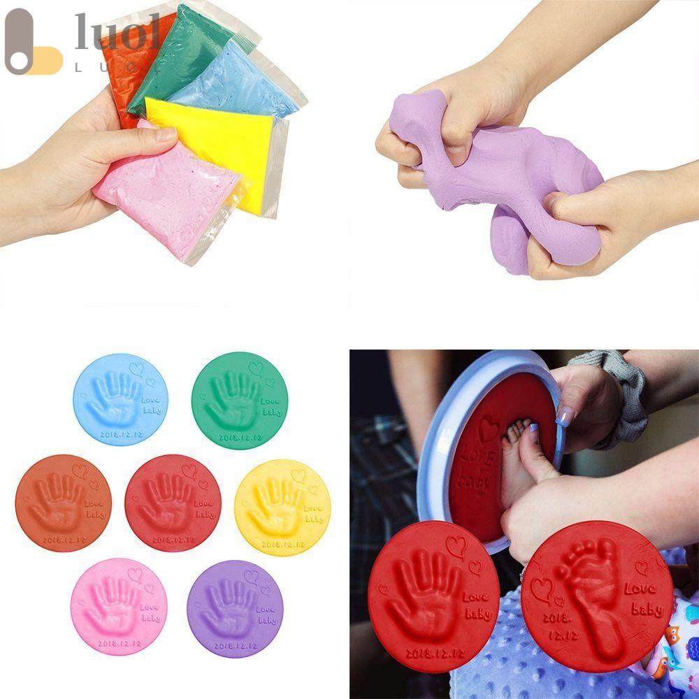 LUOL Bộ 10 Miếng Đất Sét In Dấu Chân Cho Bé + 10 Miếng Đất Sét