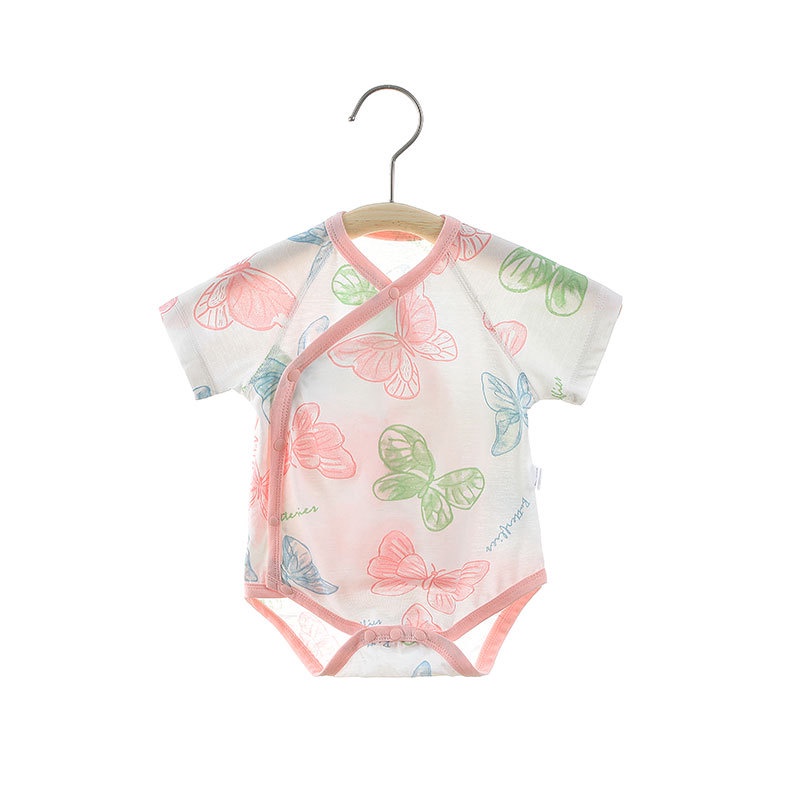 Bộ Áo Liền Quần Vải Cotton Mỏng Thời Trang Mùa Hè Cho Bé Sơ Sinh