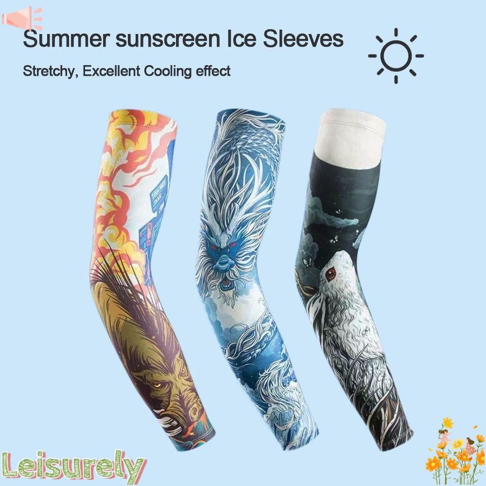 LEILY 1 Đôi Găng Cánh Tay Giữ Ấm Chống Tia UV Khi Chơi Thể Thao