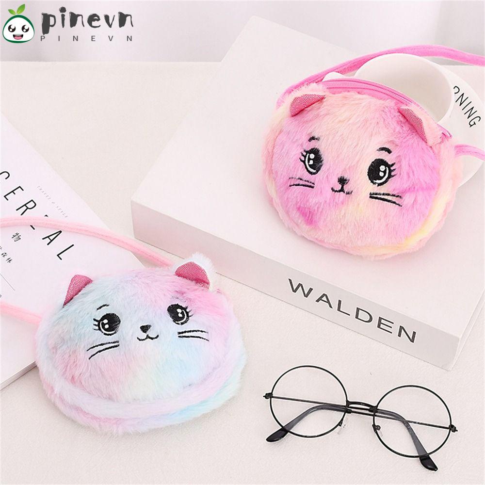 PINEVN Túi Đeo Chéo Mini Chất Liệu Mềm Mại Màu Cầu Vồng Xinh Xắn Cho Bé