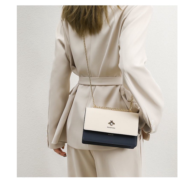 Túi Đeo Vai / Kẹp Nách Hình Vuông Cỡ Nhỏ Phối Dây Đeo Sợi Xích Thời Trang 2023 Cho Nữ