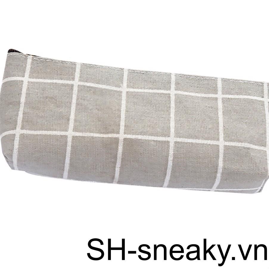 Túi Đựng Bút Chì Vải Canvas Họa Tiết Sọc Xinh Xắn