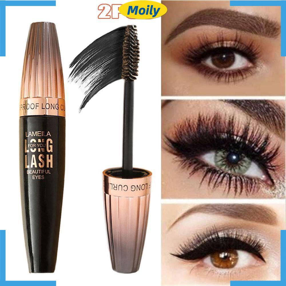 MOILYVN Bộ 2 Mascara 4D Màu Đen Chống Thấm Nước Không Vón Cục Chuốt Cong Mi