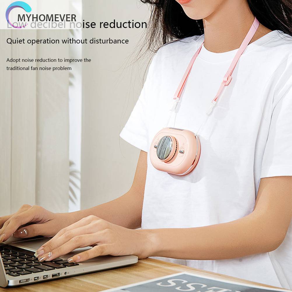 Quạt Điện Đeo Cổ 3 Tốc Độ Nhỏ Gọn Tiện Lợi Dành Cho Đi Du Lịch