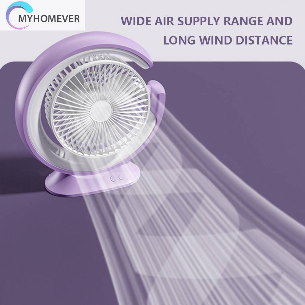 Quạt Điện Để Bàn Làm Mát Có Đèn 3 Bánh Răng Dùng Cho Văn Phòng / Nhà Ở