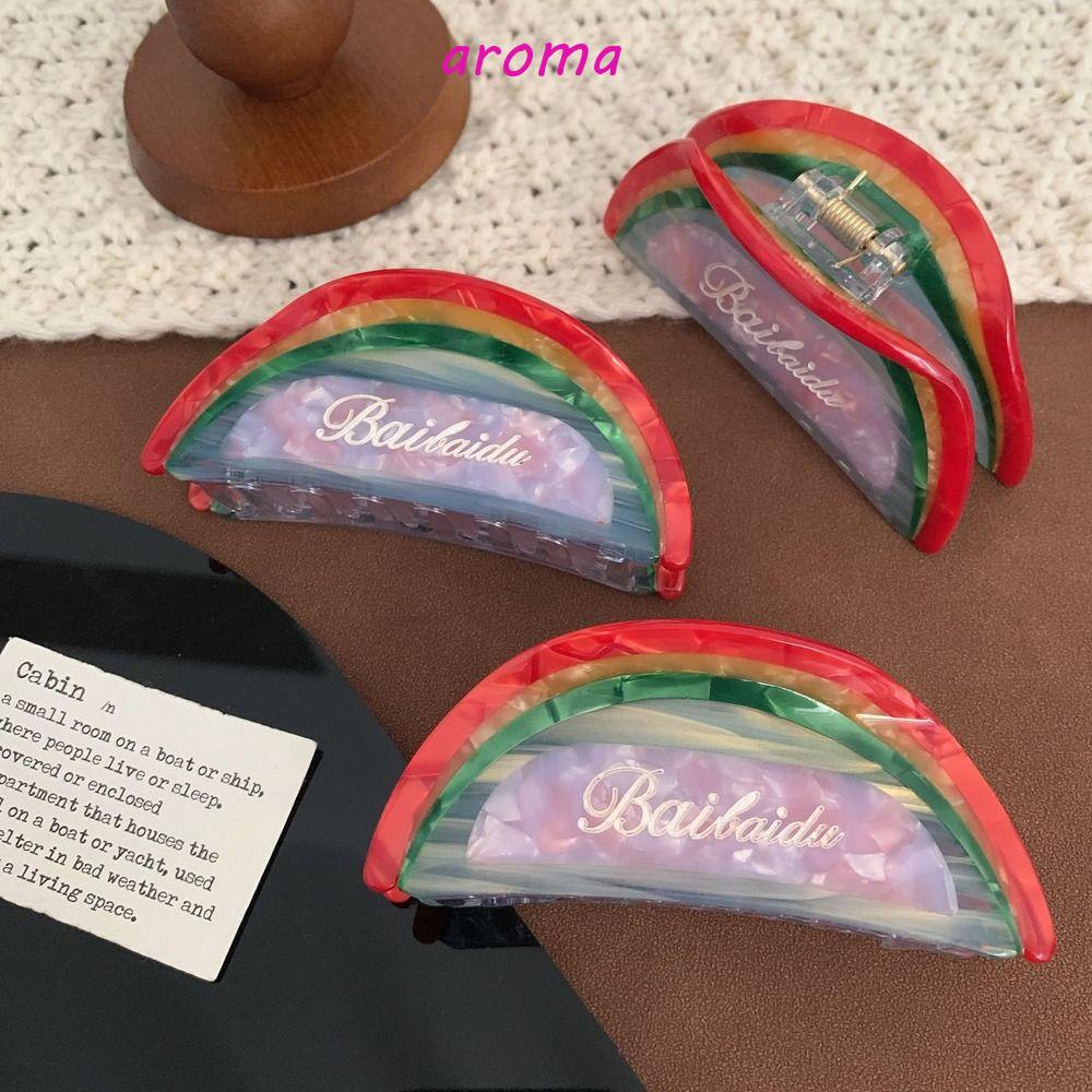 AROMA Kẹp Tóc Màu Cầu Vồng Dễ Thương Cho Nữ