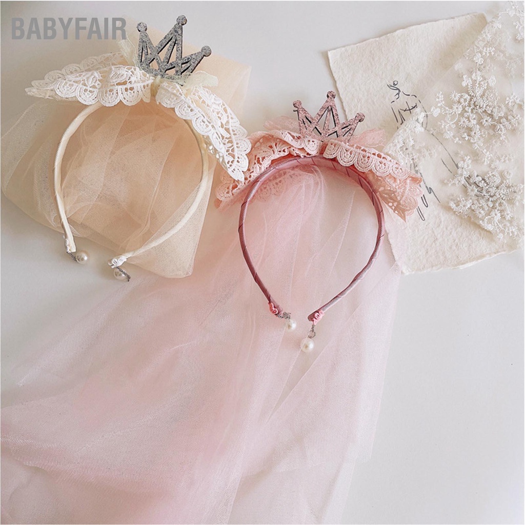 Babyfair Mạng che mặt cô gái Vương miện dễ thương Tinh tế Thoải mái Nhẹ chống phai Khăn trẻ em cho tiệc cưới