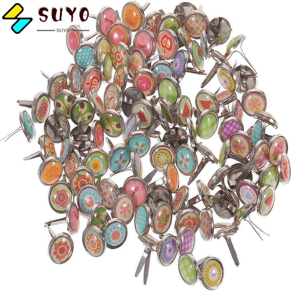 SUYO Chốt Cài Giấy Bằng Đồng Thau 12mm Dài 13mm Nhiều Màu Sắc Tiện Dụng DIY