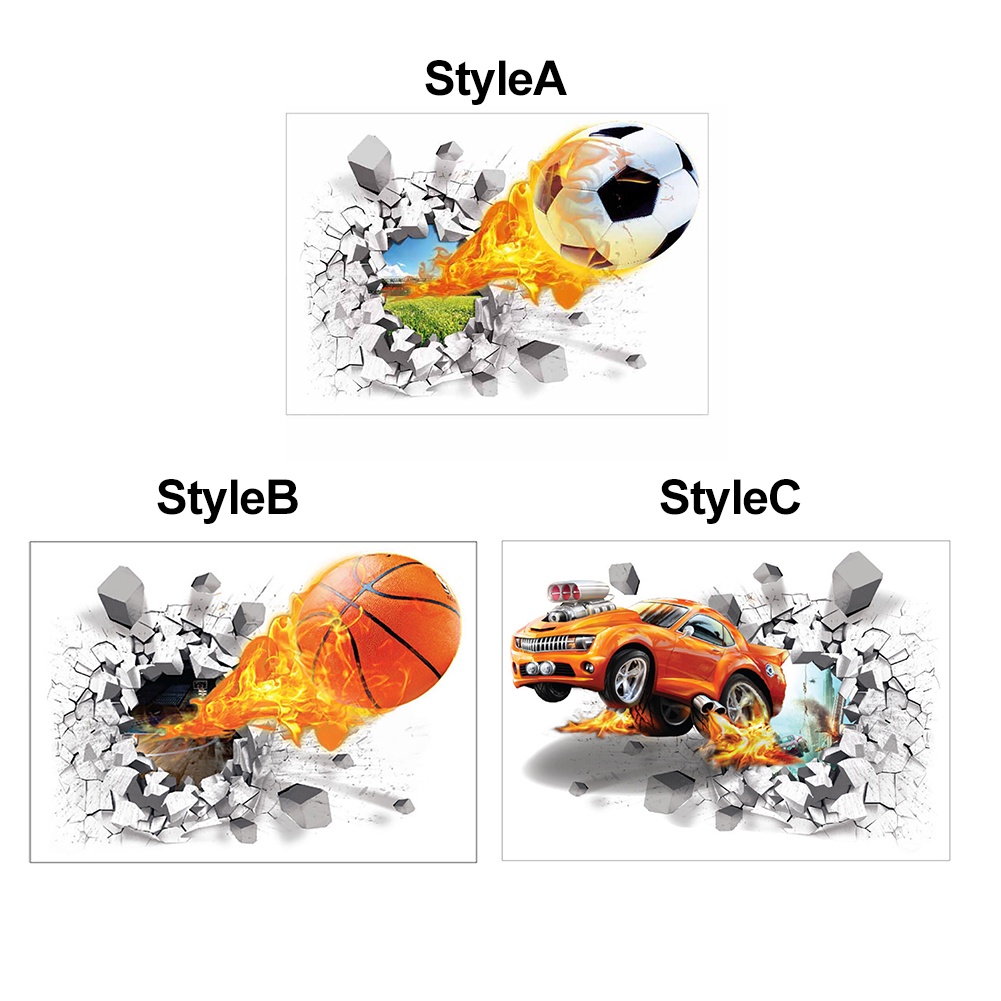 Miếng Dán Tường / Xe Hơi Họa Tiết Hoạt Hình 3D Độc Đáo Trang Trí Nhà Cửa