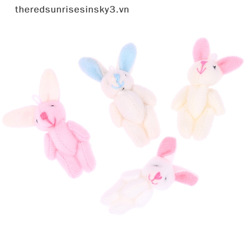 Búp Bê Thỏ Nhồi Bông Mềm Mại 4.5CM Treo Móc Khóa / Ba Lô / Túi Xách Trang Trí Nhà Cửa