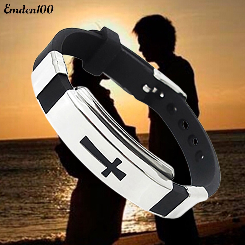 Vòng Đeo Tay Bằng Thép Không Gỉ Họa Tiết Thánh Giá Dành Cho Nam Và Nữ