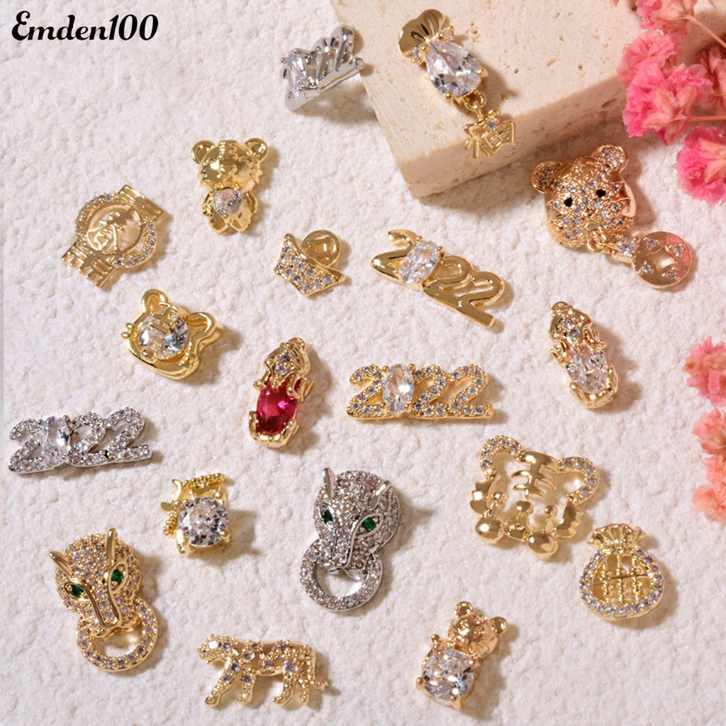 Phụ Kiện Đính Trang Trí Móng Tay Họa Tiết Năm Mới 2022