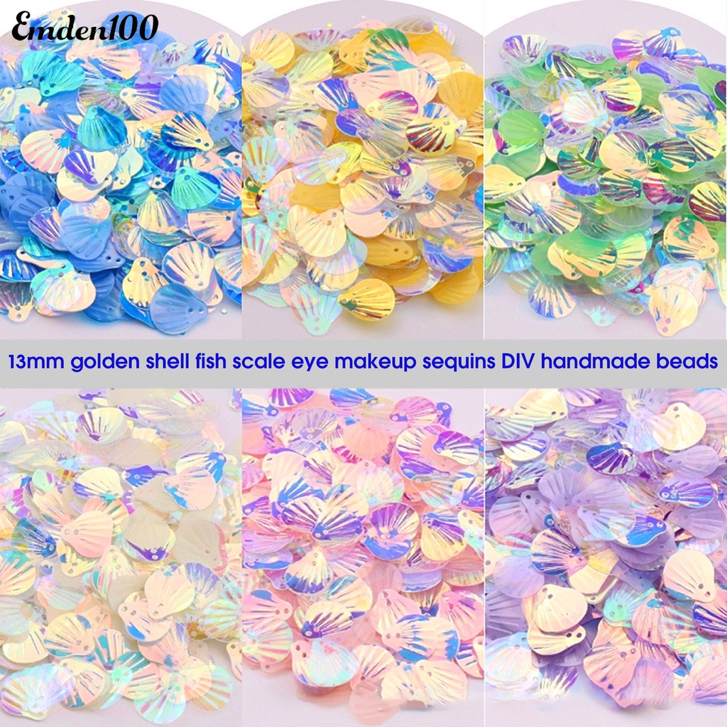 [EMDEN] Kim Sa Hologram Hình Vỏ Sò / Oval Nhỏ Gọn Nhiều Màu Sắc Trang Trí Hàng Ngày Sử