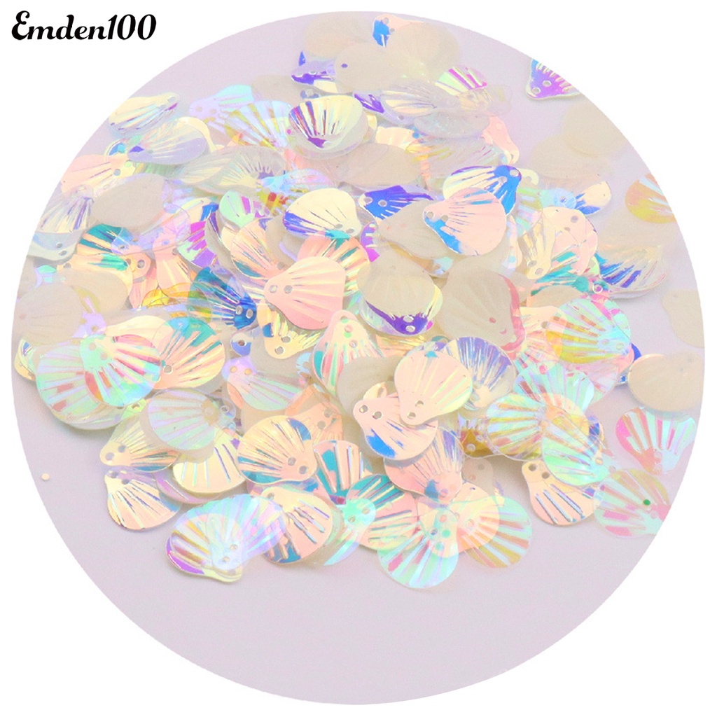 [EMDEN] Kim Sa Hologram Hình Vỏ Sò / Oval Nhỏ Gọn Nhiều Màu Sắc Trang Trí Hàng Ngày Sử