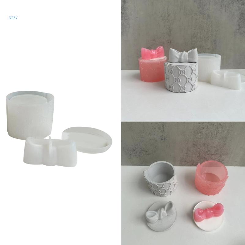 Khuôn Silicone Làm Hộp Trang Sức Hình Nơ DIY