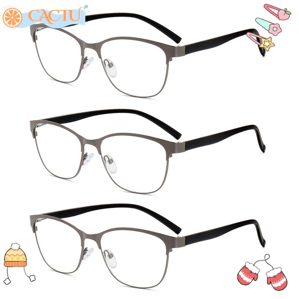 CACTU Kính Đọc Sách Gọng Kim Loại Chống Ánh Sáng Xanh Phong Cách Vintage Thời Trang