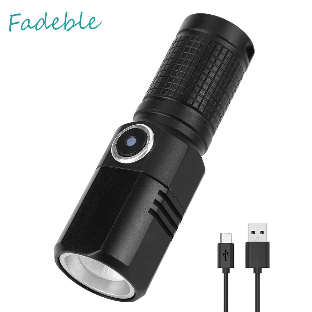 Đèn Pin 800LM XHP50 LED 700mAh / 1200mAh 5 Chế Độ Kèm Sạc USB Loại C