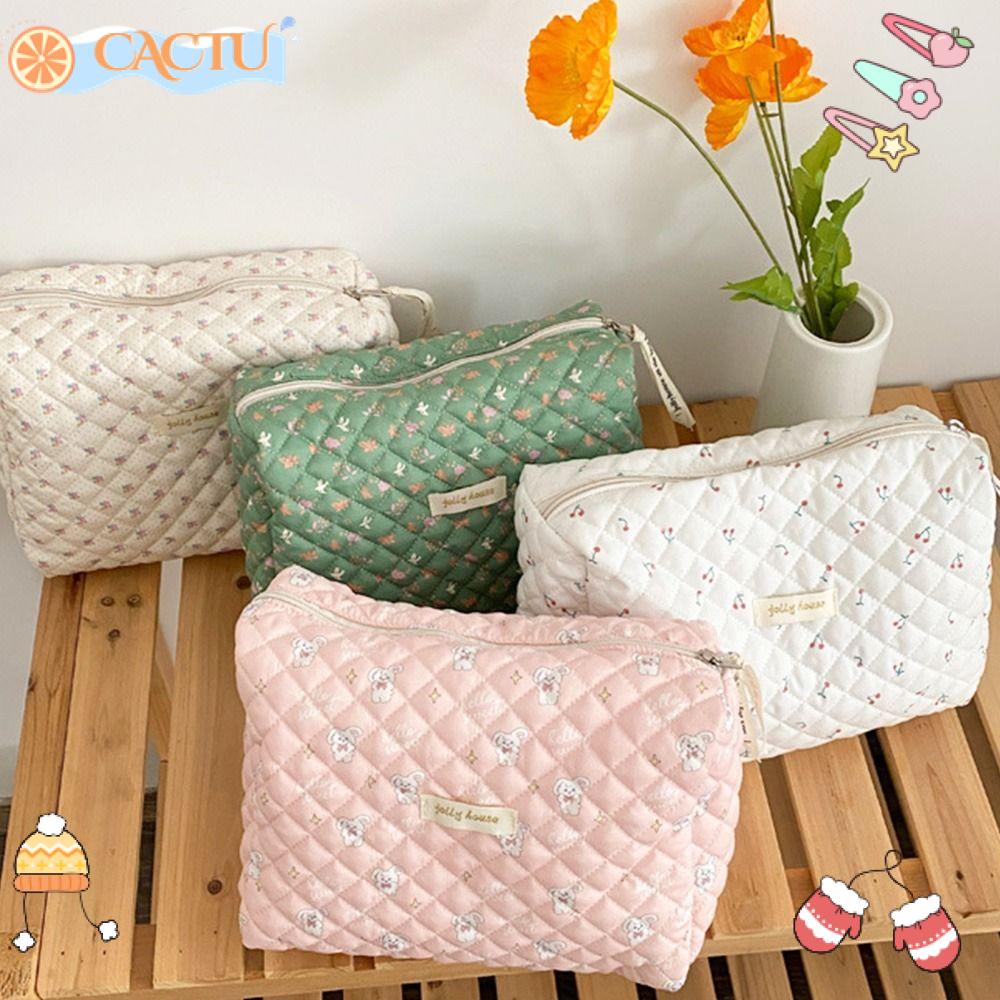 CACTU Túi Đựng Đồ Trang Điểm Khóa Kéo Cỡ Lớn Tiện Dụng