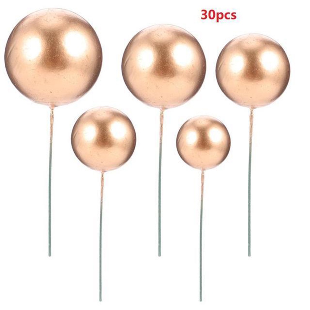 Topper Trang Trí Bánh Kem Hình Trái Banh Màu Vàng / Bạc Dùng Cho Tiệc Sinh Nhật