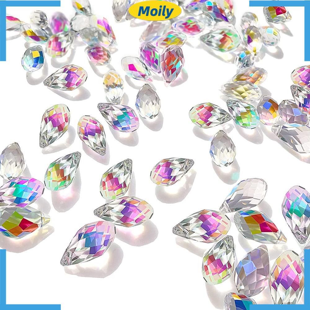 MOILYVN Bộ 282 Hạt Pha Lê AB Màu Cầu Vồng 6 X 12 Mm Dùng Làm Chuông Gió / Trang Trí