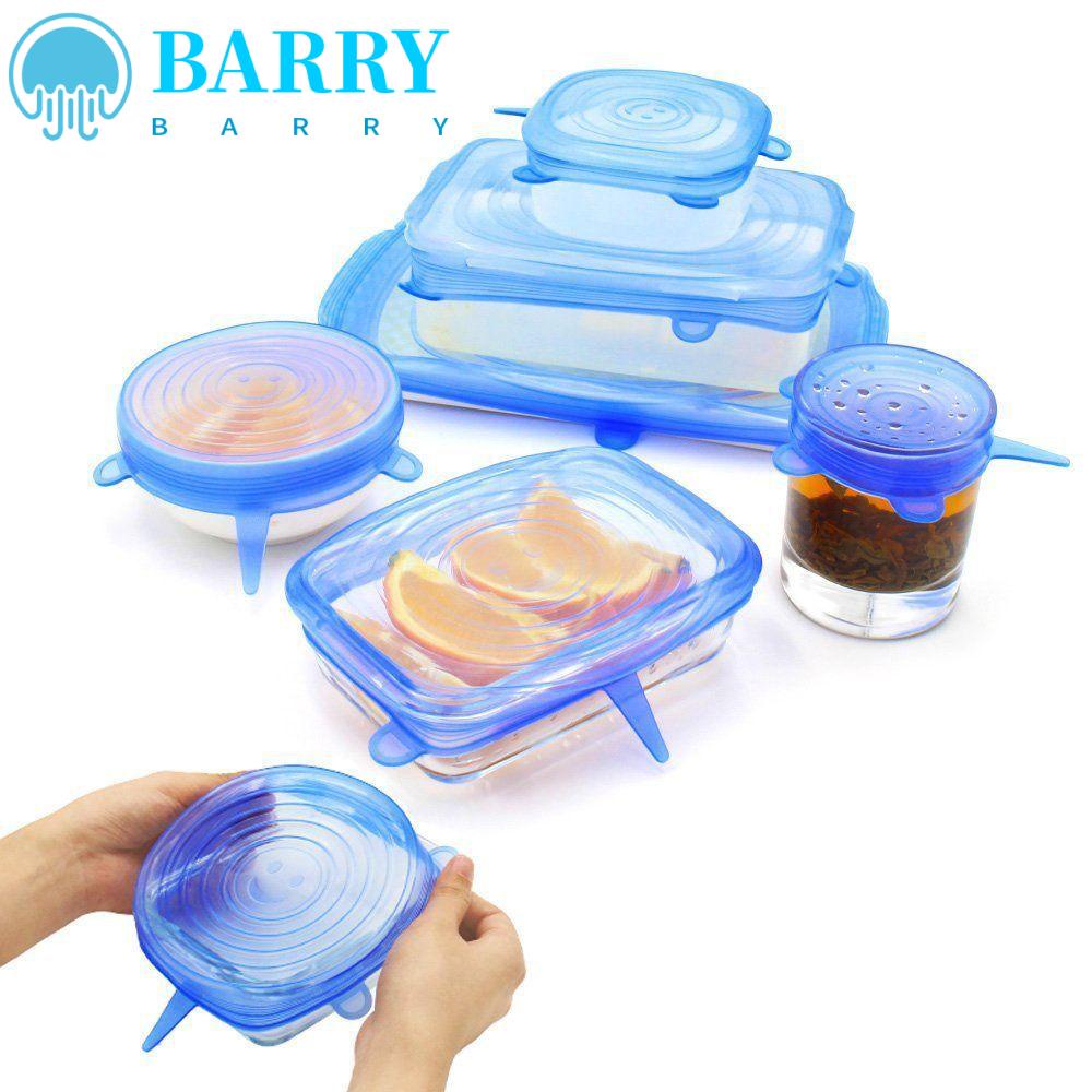 BARRY Nắp Đậy Thực Phẩm Hình Tròn Bằng Silicone Tái Sử Dụng Tiện Lợi