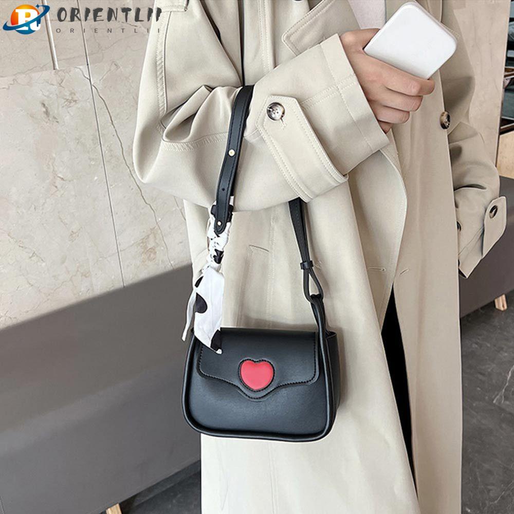 ORIENTLII Túi Xách Da PU Nắp Gập Thời Trang