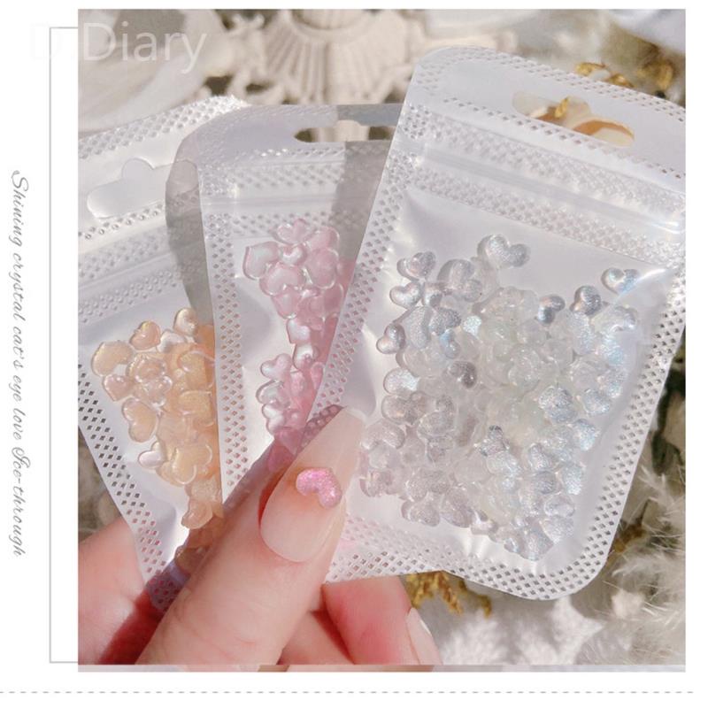 Bộ 100 HạT ĐíNh Trang Trí MóNg 3D Trong SuốT