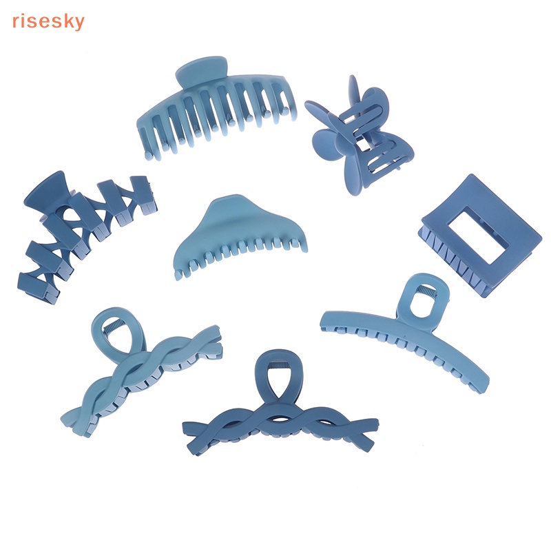 Set 8 Kẹp Tóc Càng Cua Màu Trơn Thời Trang Cho Nữ