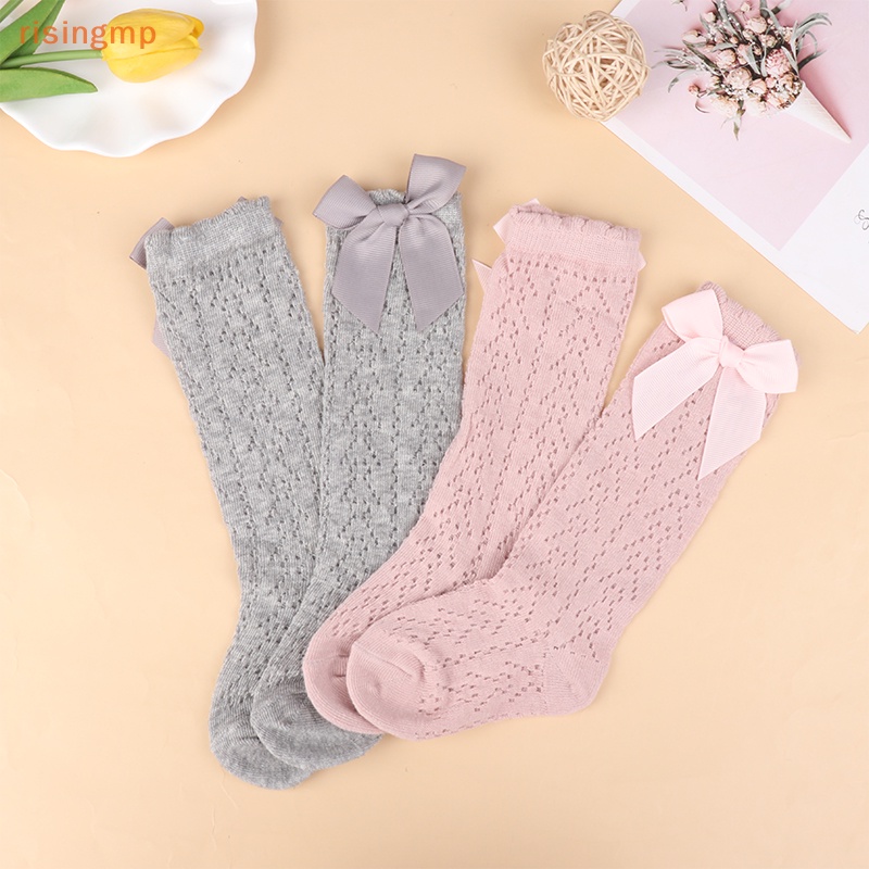 Vớ Công Chúa Ống Cao Đính Nơ Lưới Thời Trang Xuân Hè Cho Bé Gái