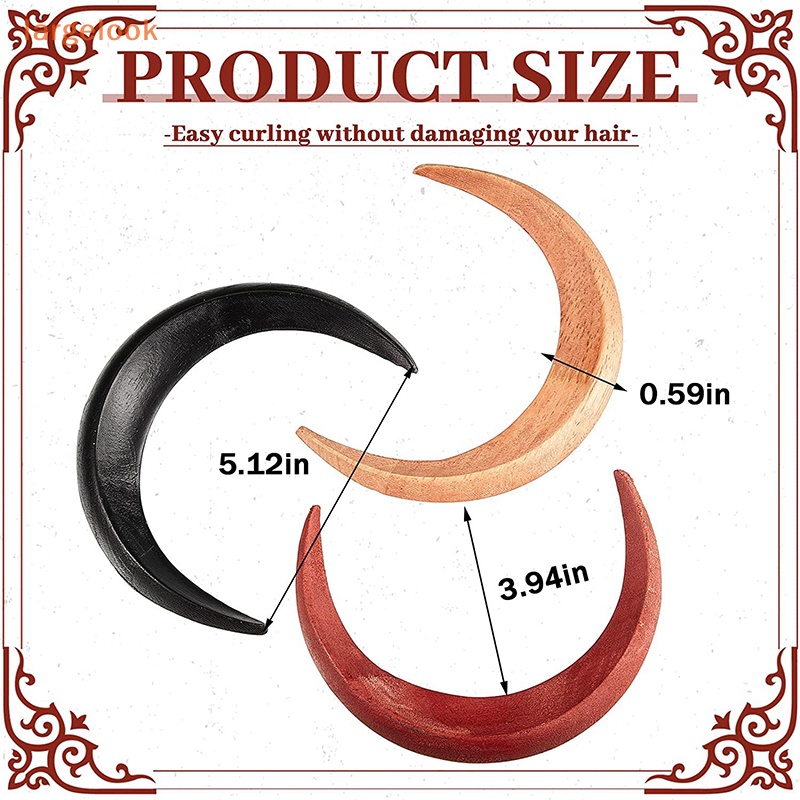 1 Lược Chải Tóc Tay Cầm Khắc Hình Mặt Trăng Phong Cách Ramadan Thời Trang Dành Cho Nữ