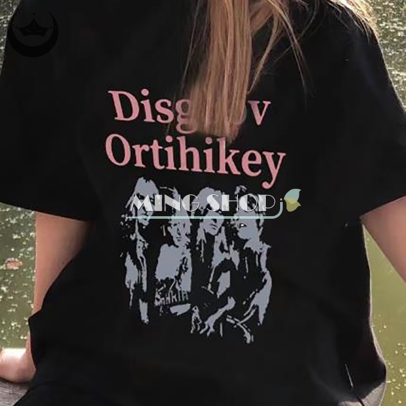 Áo Thun Tay Ngắn Cổ Tròn Dáng Rộng In Họa Tiết Retro Mỹ Thời Trang Mùa Hè Cho Nữ