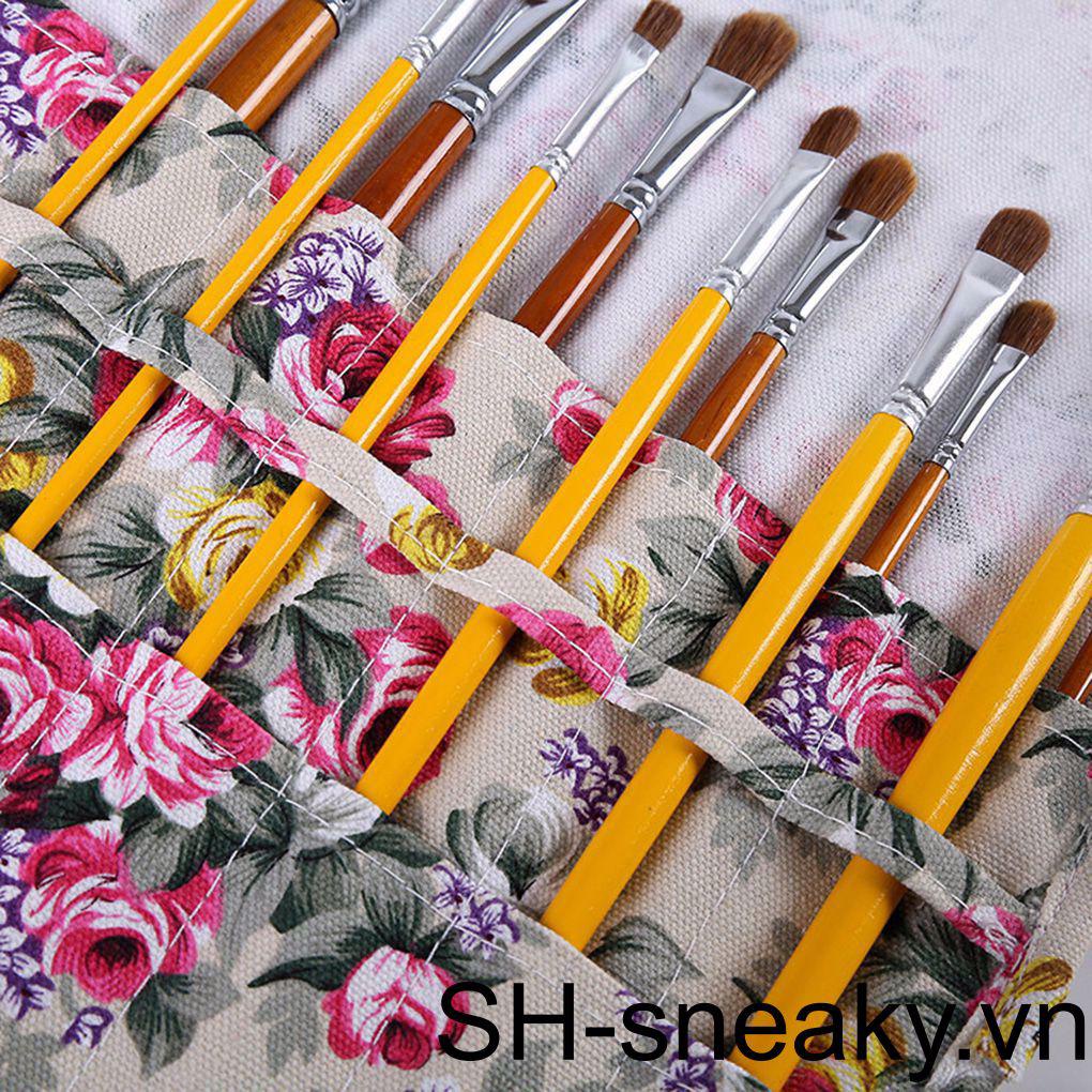 Túi Đựng Bút Chì Màu Nước Bằng Vải Canvas Tiện Dụng Dành Cho Học Sinh