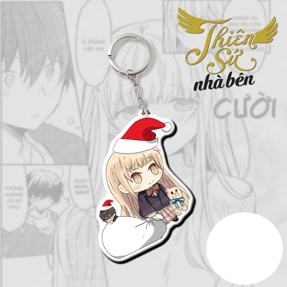 Móc khóa Mahiru - Anime thiên sứ nhà bên - in  2 mặt dày dặn