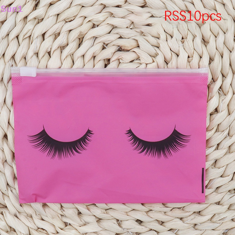 Set 1: 10 Túi Nhựa Đựng Đồ Trang Điểm Có Khóa Kéo Tiện Dụng