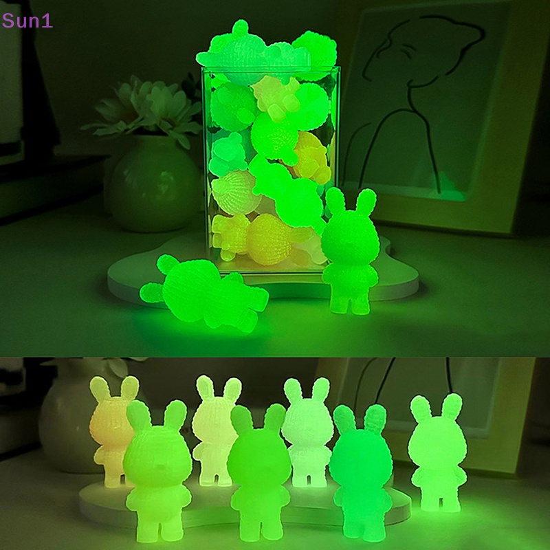 1 Chú Thỏ Đan Bằng Nhựa Resin Phát Quang Trang Trí Bảng Điều Khiển Xe Hơi / Nhà Cửa