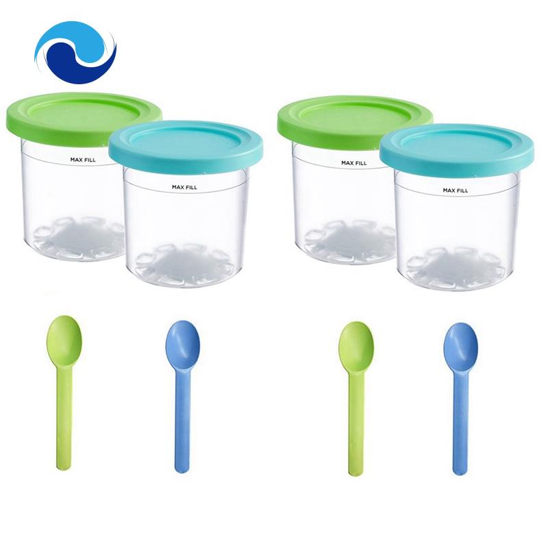 Bộ 4 Cốc Làm Kem Có Nắp Đậy Thay Thế Chuyên Dụng Cho NINJA-I NC299AMZ / NC300S