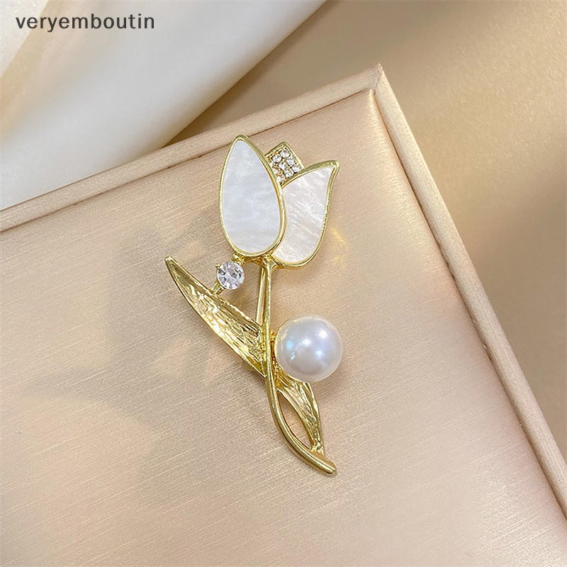 Ghim Cài Áo Hình Hoa Tulip Màu Vàng Kim Thanh Lịch Thời Trang Cho Nữ