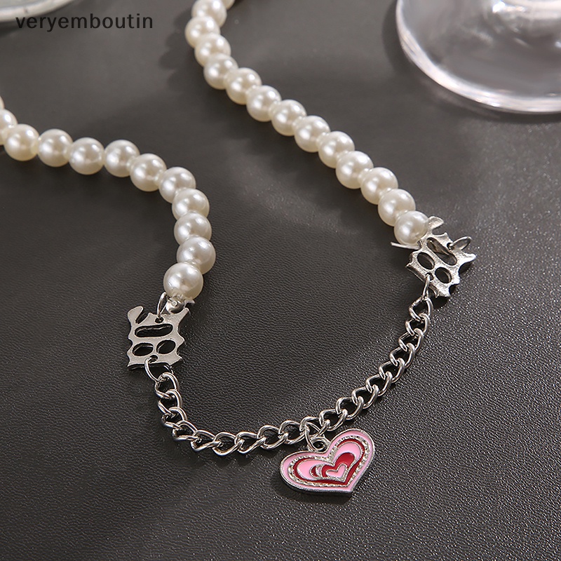 Vòng cổ Mặt Hình Đầu Lâu Đính Ngọc Trai Phong Cách Steampunk Cổ Điển Hip Hop Y2K