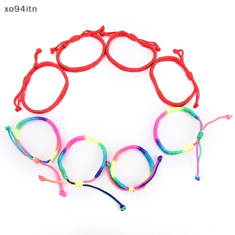 Tn Set 5 Vòng Tay Bện Dây Hai Lớp Màu Đỏ Mưa Thủ Công Cho Nam Và Nữ n