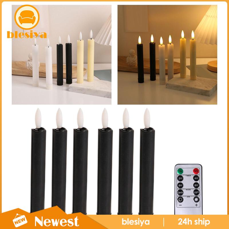 Bộ 6 Nến Đèn LED 3D Không Lửa Kèm Điều Khiển Từ Xa Trang Trí Bàn Tiệc Cưới / Valentine